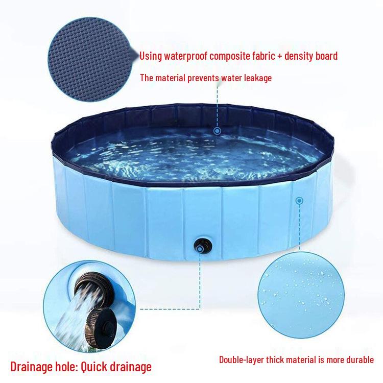 PVC Folding Pet Swimming Pool: Dog & Cat Bath and Play Pool