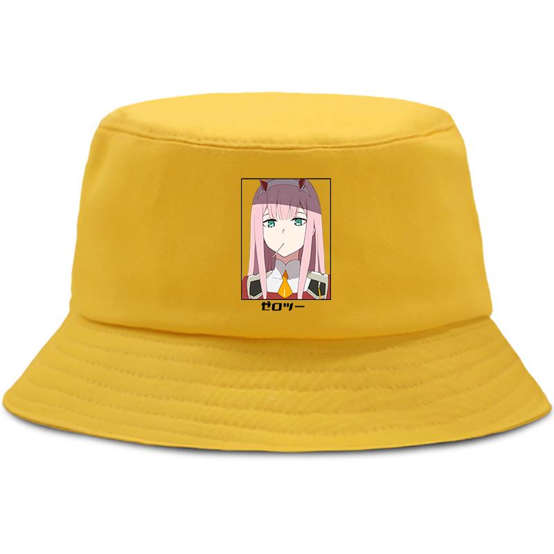 Anime Darling In The Franxx Zero Summer Hat Women Unisex Panama Bucket Cap The Design Flat Visor Zero Two Bucket Hat Fisherman Hat