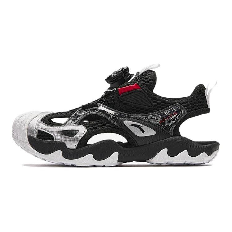 (GS) ANTA Outdoor Sandals Black Silver White Kids A312426909-2 EU 39