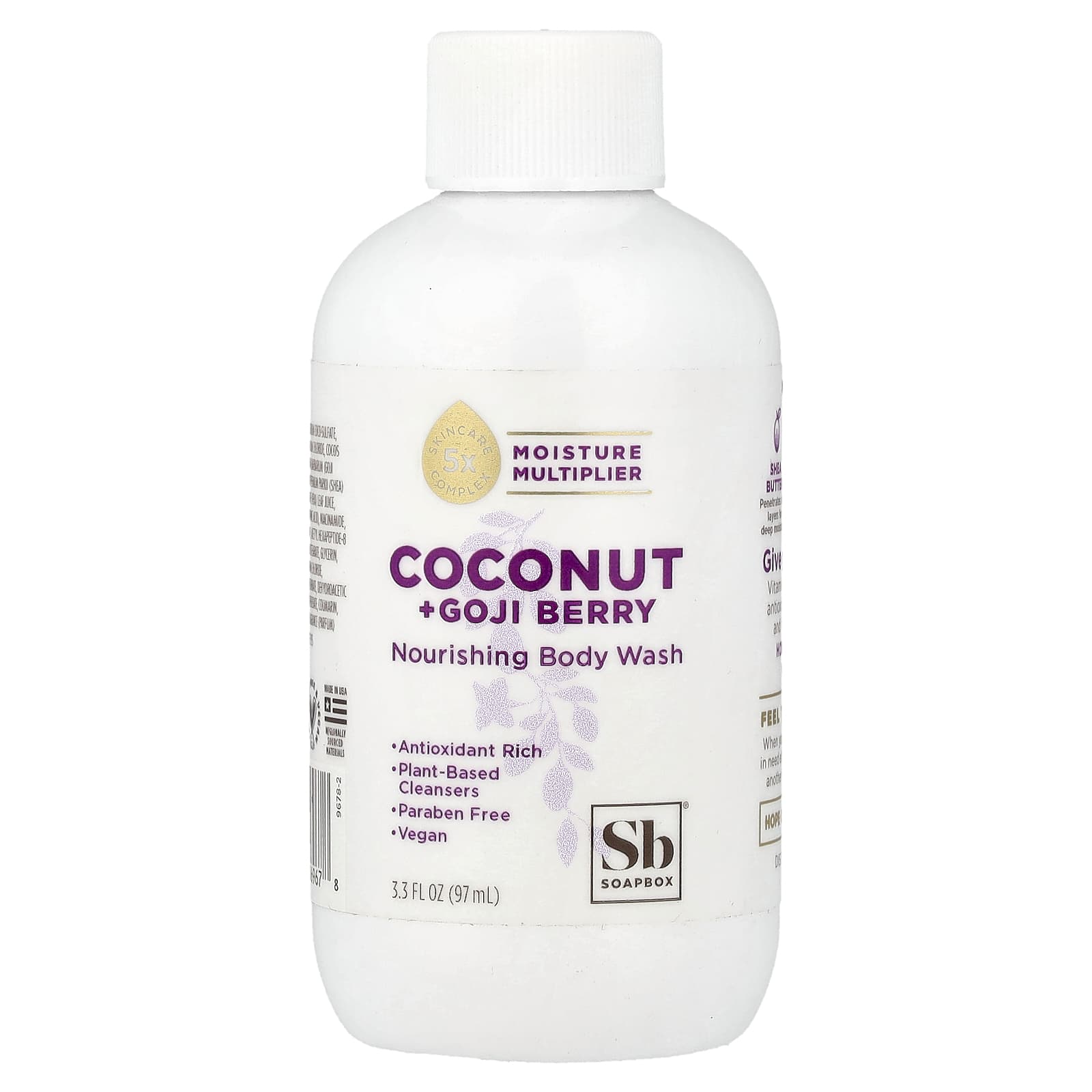 

Soapbox, Nourishing Body Wash, Coconut + Goji Berry, 97ml (3.3 fl oz)