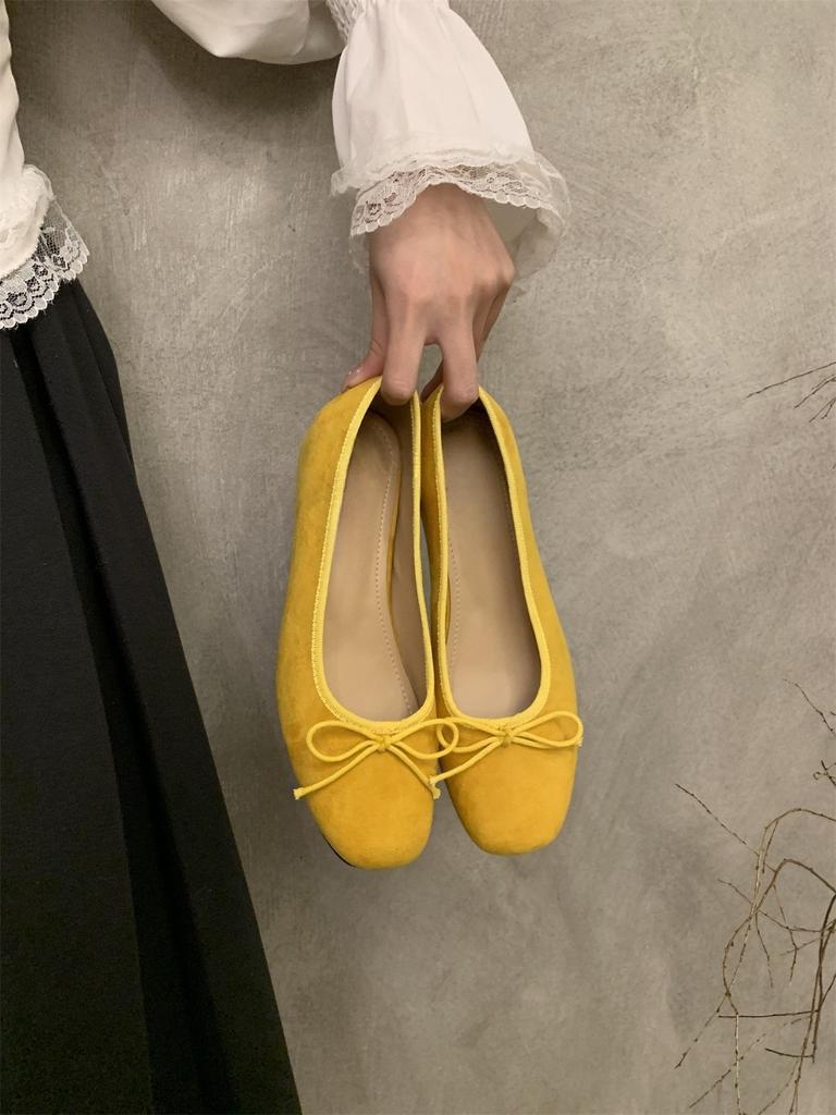 Inner Heightening Single Shoes Women's New Low-heeled Mary Jane Shoes Suede Red Soft-soled Grandma Shoes