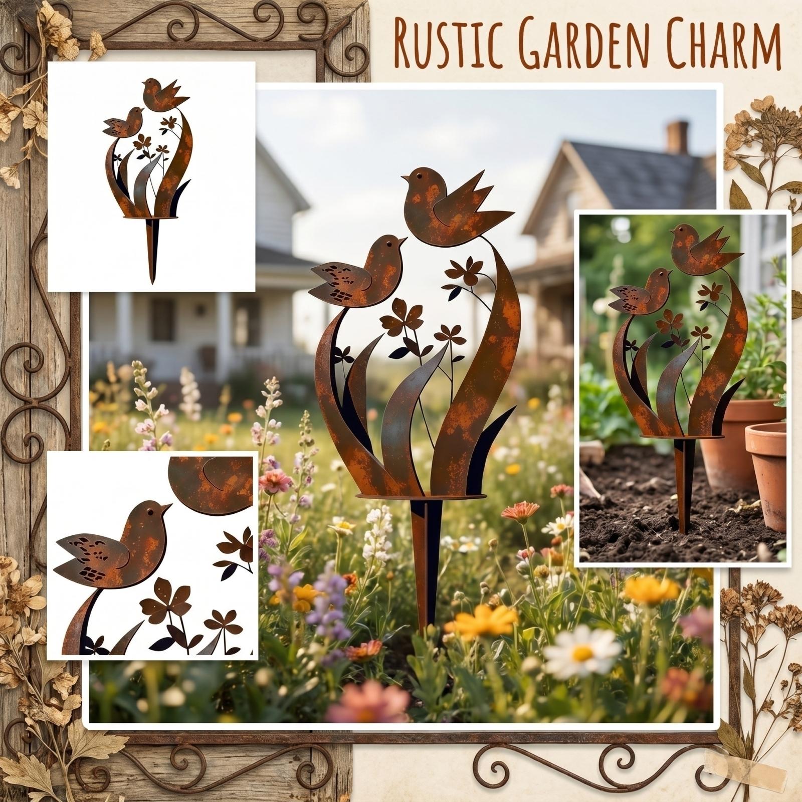 

Bird Garden Stake Decorative Outdoor Sculpture for Yard Lawn Patio Flower Bed Landscaping One Size