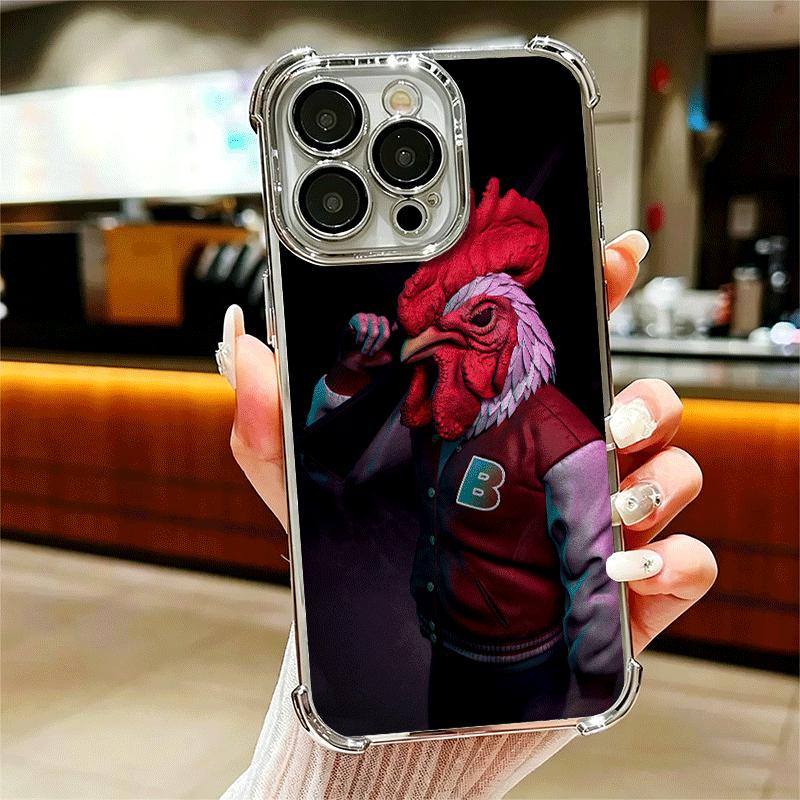 H-Hotline M-Miami Game Plating Phone Case For Iphone 16 17 Pro Max Air 16E 14 15 Plus 12 13 Mini Anti-Fall Airabag Cover