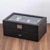 24-Piece Double Layer Carbon Fiber Watch Storage Box