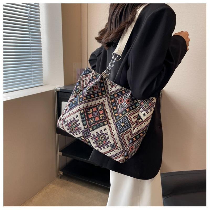 Large Capacity Commuter Canvas Bag Female Class Versatile Shoulder Tote Bag