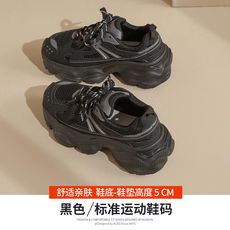 Augustine Daddy Shoes New Mesh Retro Premium Gray Platform Casual Sneakers In Winter