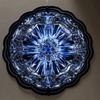 360 Degree Rotating Metal Wind Spinner for Outdoor with Faceted Blue Crystal Design Hanging Decor for Garden Patio Balcony All Season