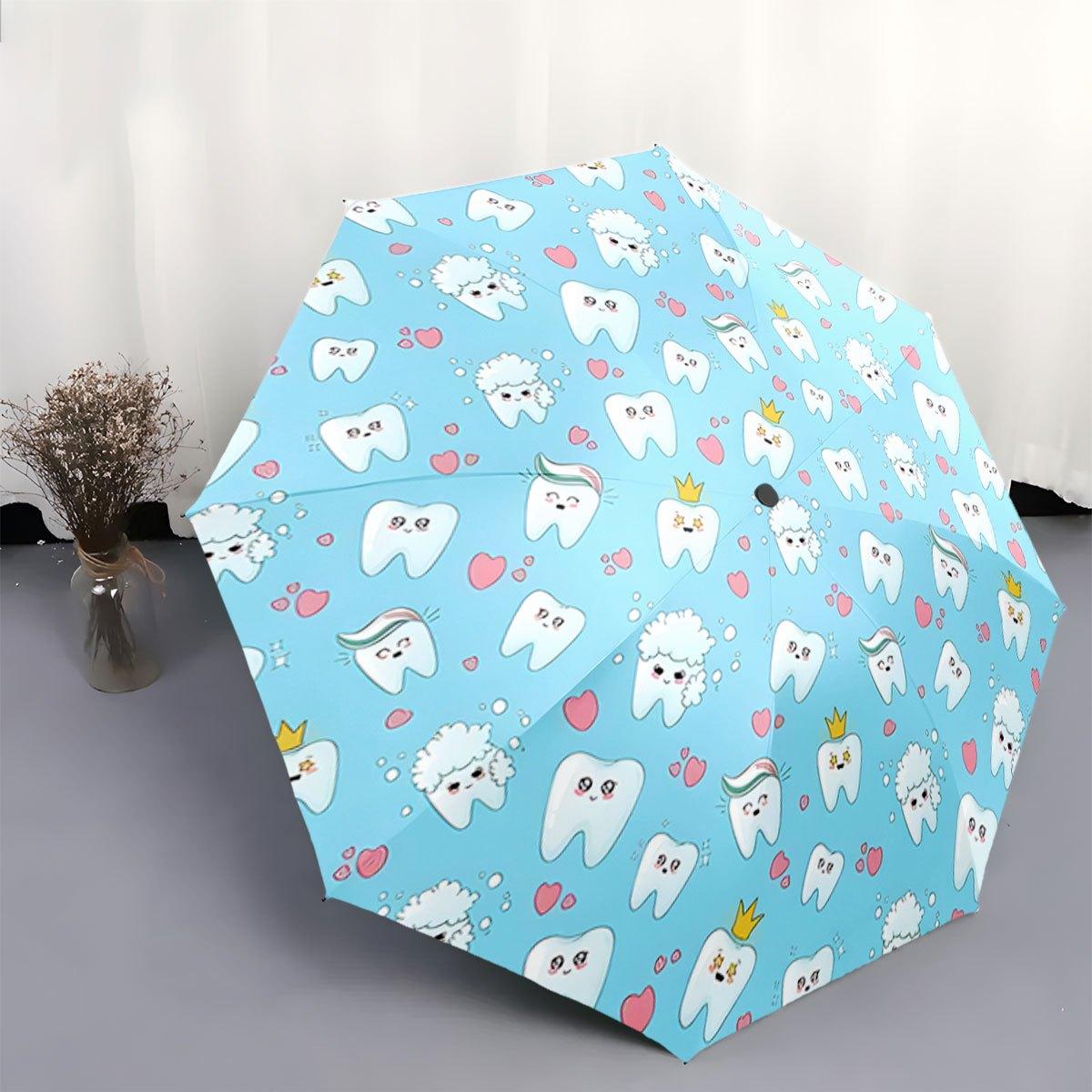 

Automatic Open/Close Umbrella with One-Touch Button - Compact Folding Umbrella, Lightweight Portable Umbrella with 8-Rib Stron