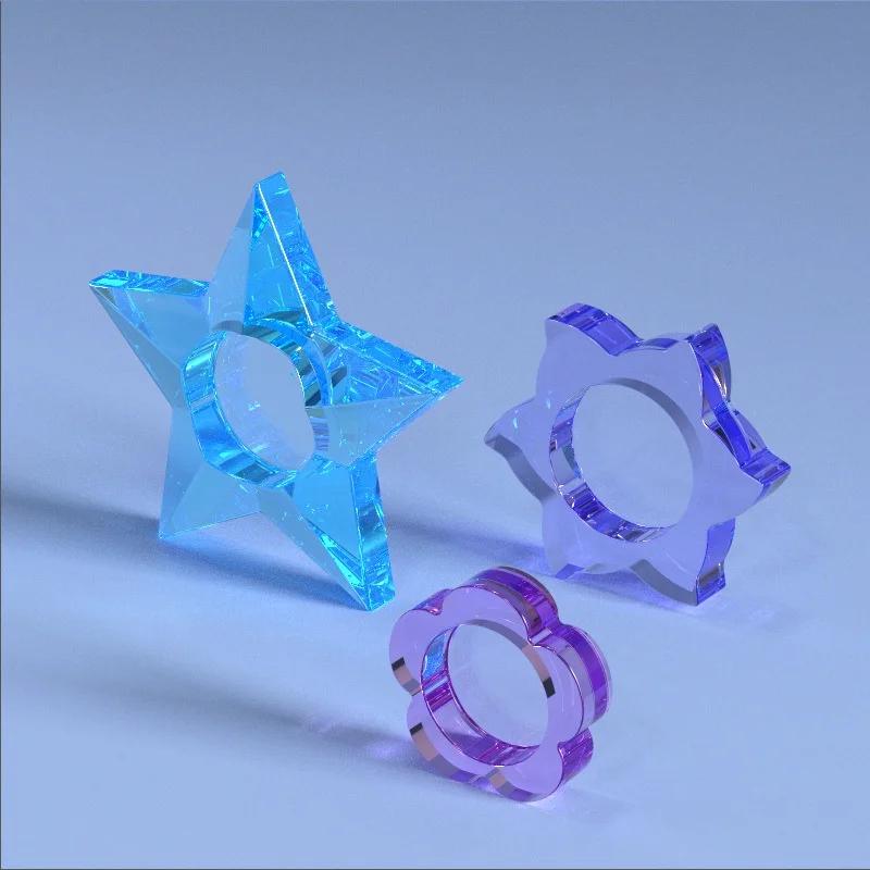 Molde de Silicone para Fundição em Epóxi de Castiçal Moldes de Fundição Artesanato DIY Bandeja de Joias Caixa de Armazenamento Porta-Anéis Porta-Velas Decoração para Casa