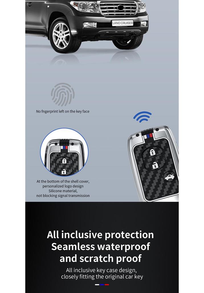 Metal Key Shell for Toyota Camry, Crown, Reiz, Prado, Land Cruiser (Old Models) with Snap Button