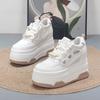 Fashion 10CM Cow Suede Genuine Leather Platform Wedge Skate Boarding High Brand Heels Casual Women Vulcanized Shoes Summer Shoes