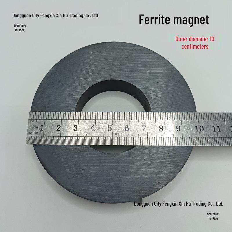 Magnet Inel Ferrită Mare Rotund Negru, Diametru 100mm