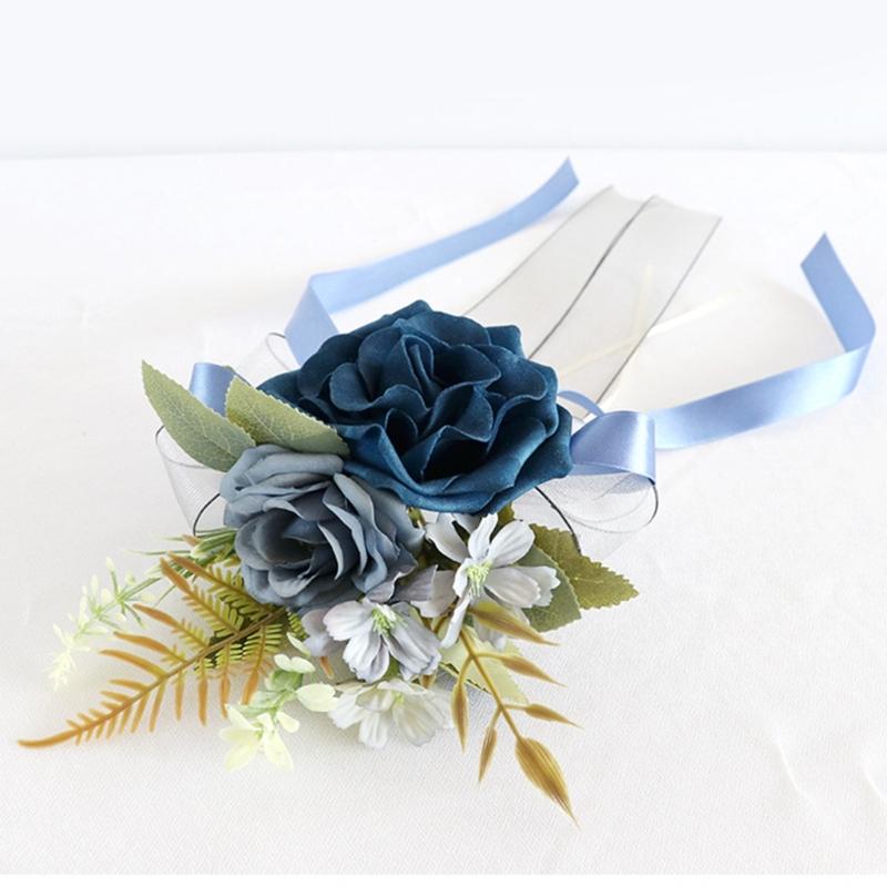 Set of 4 Luxurious Wedding Vehicle Embellishment Silk Flower Bouquets for Wedding Car Glasses and Handle Beautifications