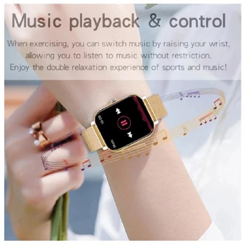 Smartwatch Men Women Sports Fitness Health Rate Monitor Bluetooth Call Digital Metal Gift Full Touch Gold Smart Watch
