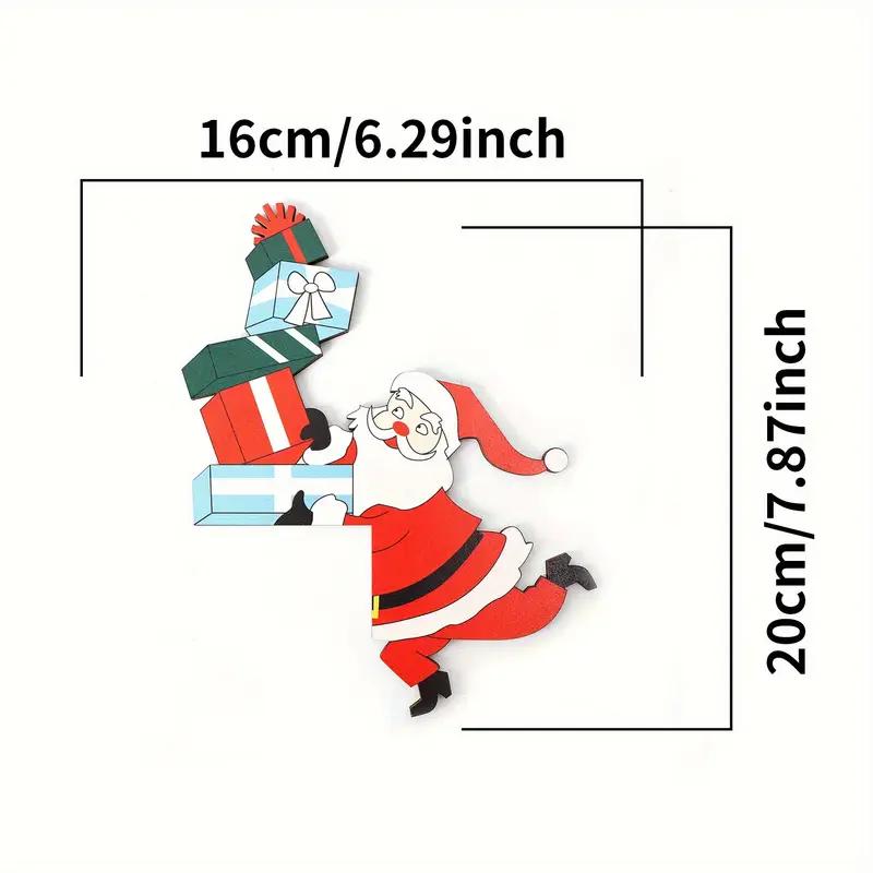 Christmas Decoration Cartoon 3D Santa Claus Wooden Ornament Corner Door Frame Decor
