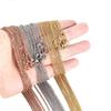 10 szt. Metalowy Cienki Łańcuszek Naszyjnik z Zapięciami typu Karabińczyk Płaski Łańcuszek typu O Akcesoria do Wyrobu Biżuterii DIY