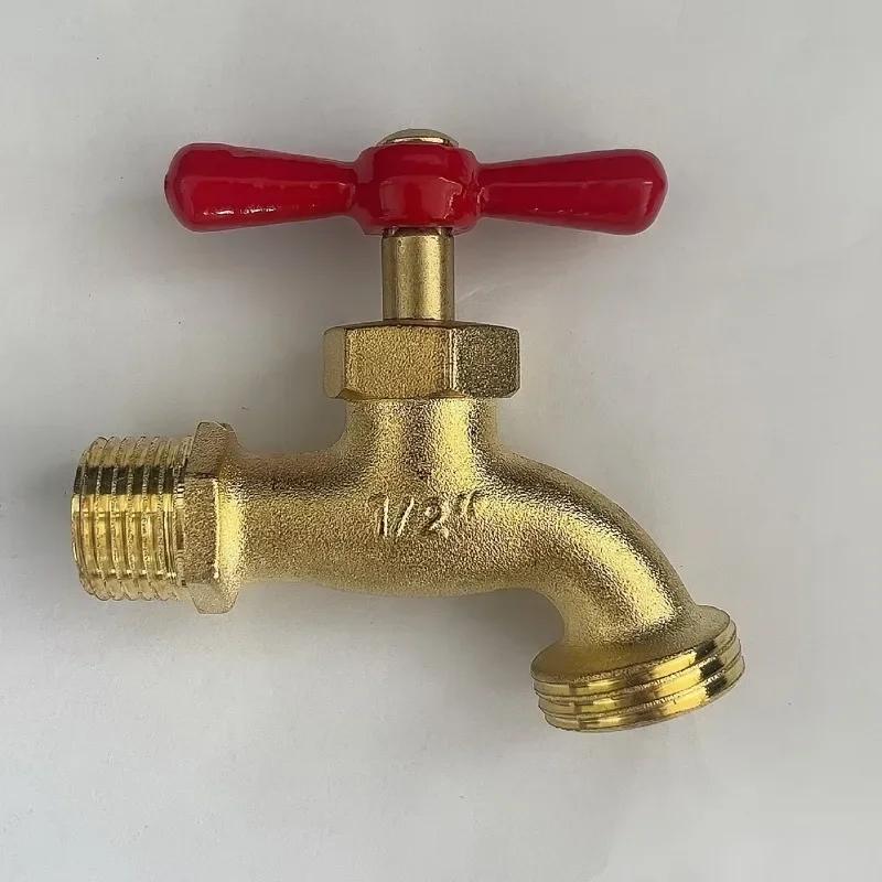 2 pièces Robinet de Jardin Style Classique Alliage de Zinc Robinet de Tuyau Installation à Trou Unique Convient aux Filetages NPT de 1/2 Pouce.