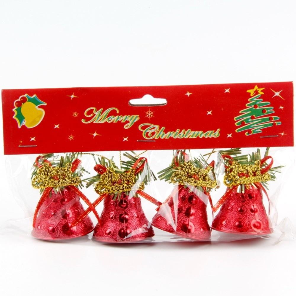 

4/2Pcs Plastic Christmas Bells Merry Christmas Colorful Christmas Ornaments Exquisite Xmas Tree Decorations 38mm