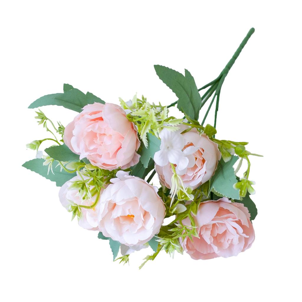 Nordic Peony Wedding Bouquet - Artificial 5-Head Peony for Home Decor