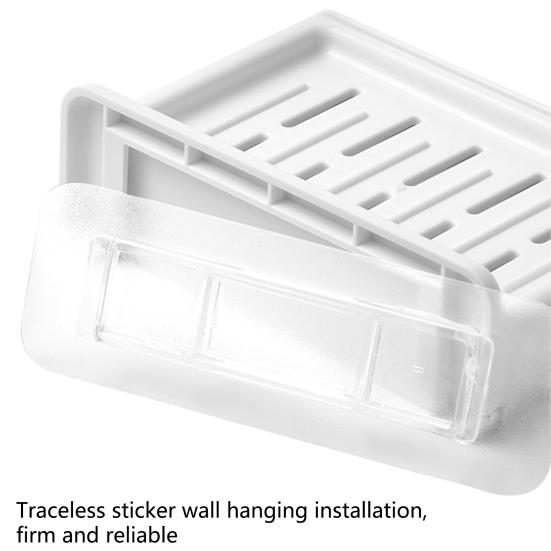 Self-draining Soap Dish with Drawer-Type Drip Tray Wall-Mounted Bar Soap Holder for Shower Bathroom Bathtub Kitchen Sink