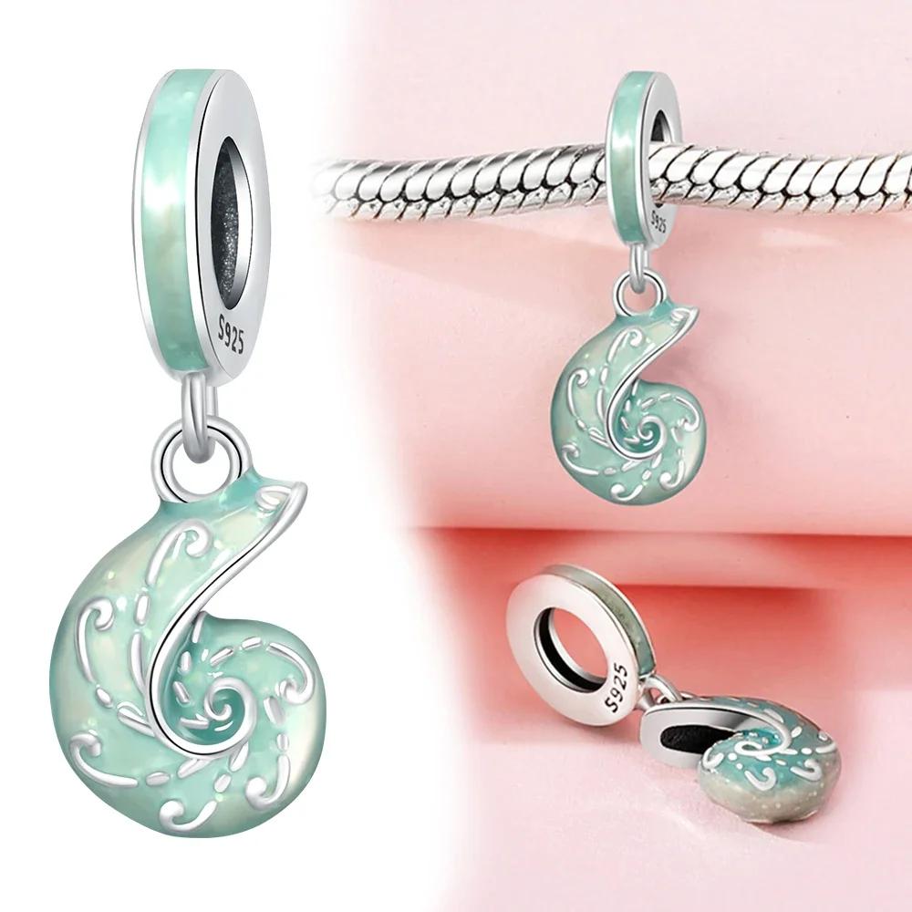 Charm Copper Ocean World Series Heart Fish Scale Pattern Gradient Epoxy Beads For Women'S Bracelet Diy Jewelry Gift