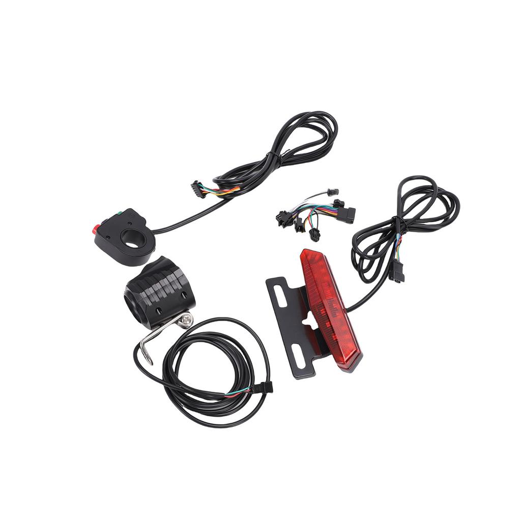 Electric Bike Light Set 5Pin Key Switch Headlight Horn Taillight with Turn Signal Front Rear Warning Lights and