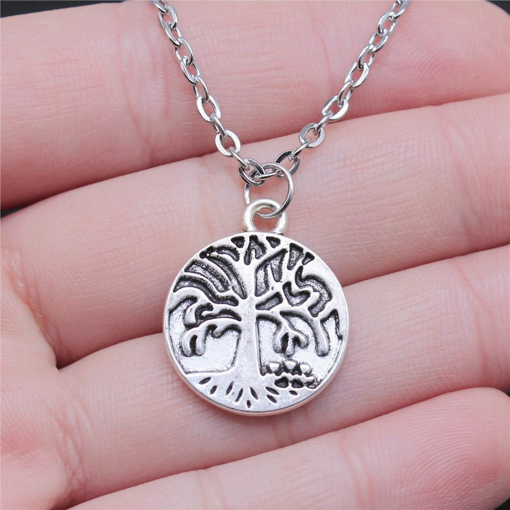 Tree of Life Floral Mandala Pendant Antique Bronze Metal Bridesmaid Choker Necklace Trendy Gift