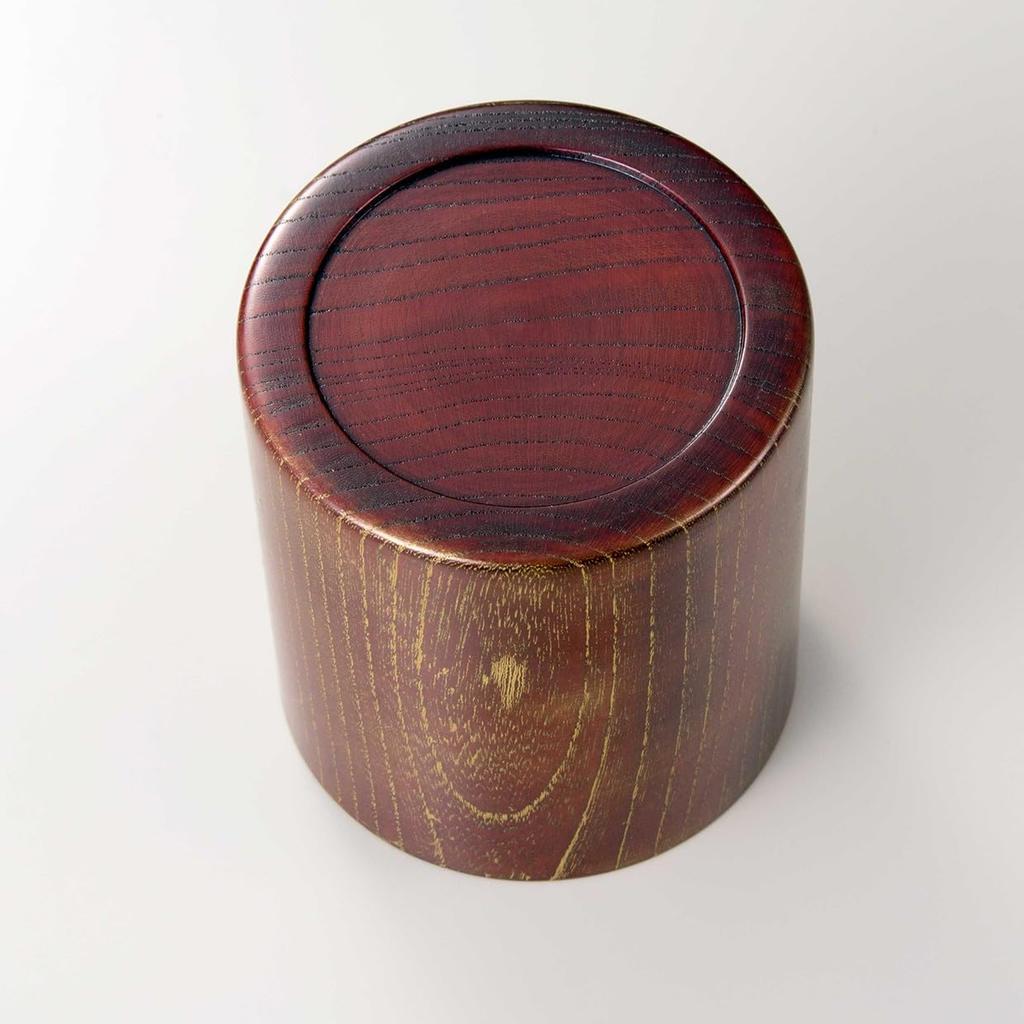 Yamanaka Lacquerware Wooden Mug, Keyaki Wood, Gold Red, Wooden Box, SX-0599