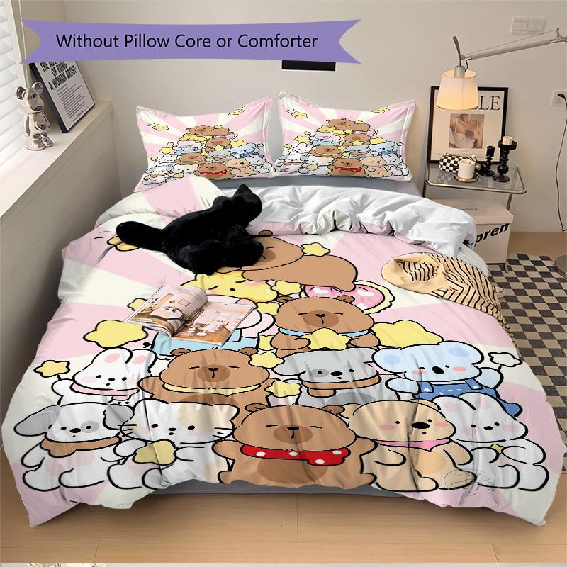 

Комплект постельного белья из 3 предметов с аниме-мультяшным дизайном - включает один пододеяльник и две наволочки. (Нет ядра) - Идеально для декора спальни и гостевой комнаты 135x200cm