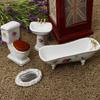 1/12 Casa delle bambole Mini mobili Set da bagno in ceramica Toilette Vasca da bagno Bambole Bambini Gioco di ruolo Giocattoli Regalo Casa delle bambole