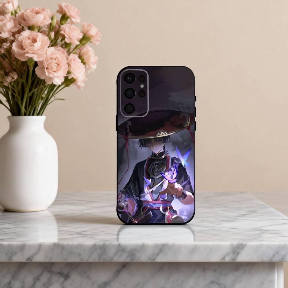 S-Scaramouches G-Genshin I-Impact-T Phone Case For Samsung S25,S24,S21,S22,S23,S30,Ultra,S20,Plus,Others Soft Black Cover