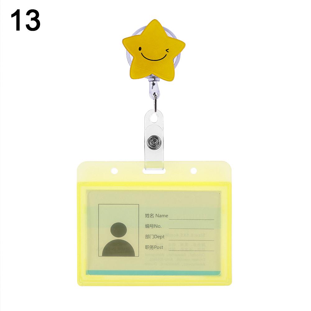 Cartoon Nurse Doctor ID Badge Holder with Retractable Reel, Retractable Metal Clip Business Work Card/Name Tags Badge Holders
