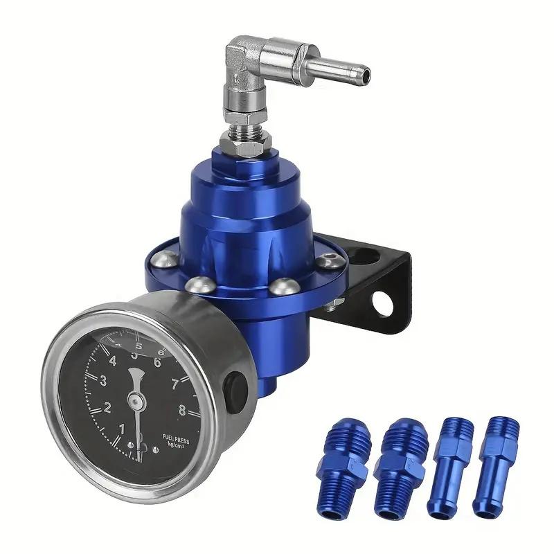 Adjustable Fuel Pressure Regulator Car Accessories Vehicle Refitting Fuel Supercharger Aluminum Universal With Gauge Kit