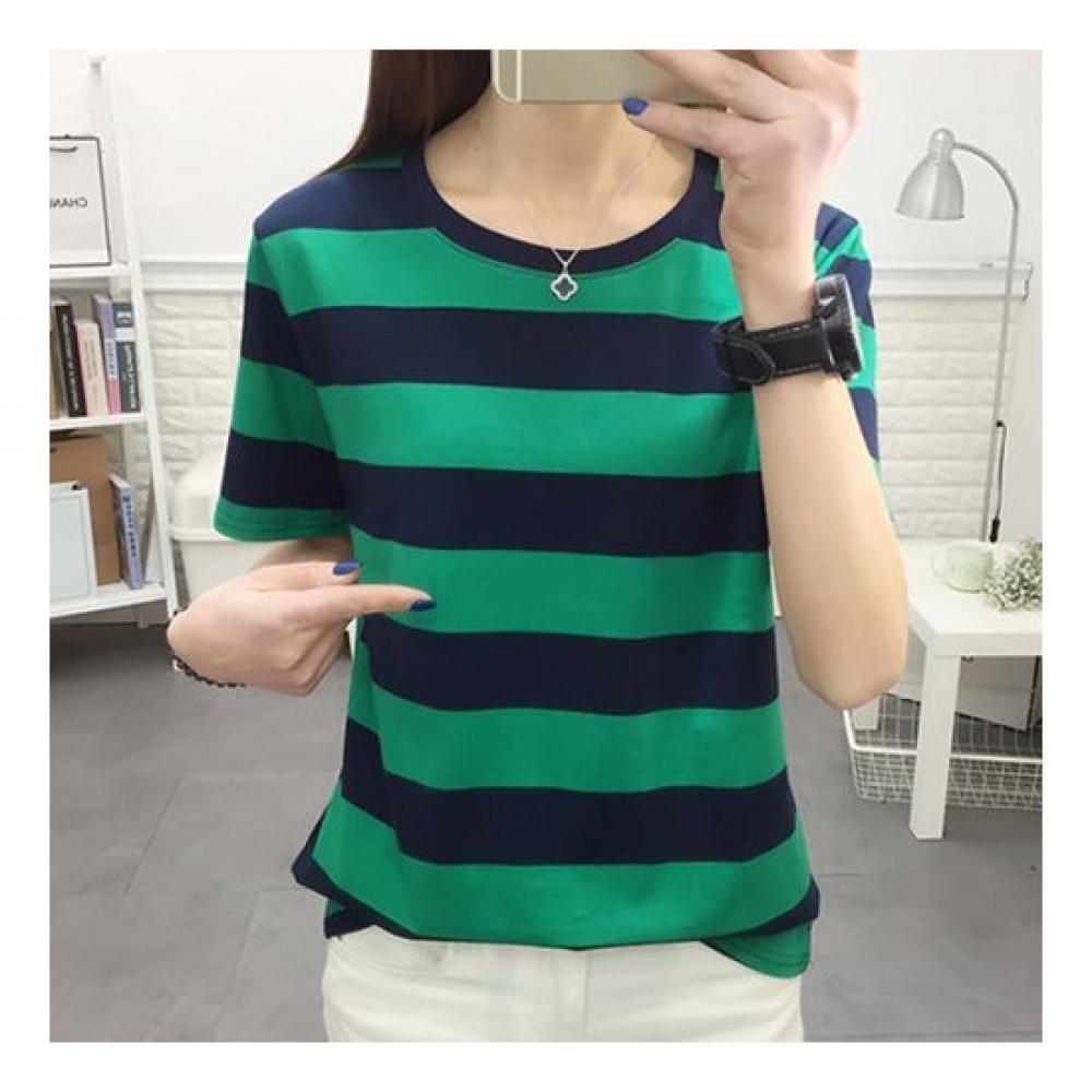 Navava NT921 Unique STriped PaTTern ShorT Sleeve T shirT