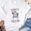 Cute Cactus Don't Touch Me T-shirts For Women Summer Tee Shirt Femme Casual Short Sleeve Round Neck Tops T-shirts