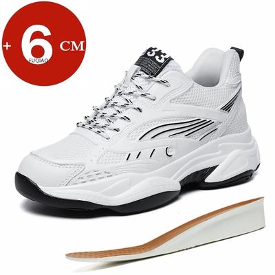 Modne 6CM Męskie Buty Podwyższające Oddychająca Siatka Trampki Antypoślizgowa Gruba Podeszwa Wygodne Codzienne Sportowe dla Mężczyzn Antypoślizgowe