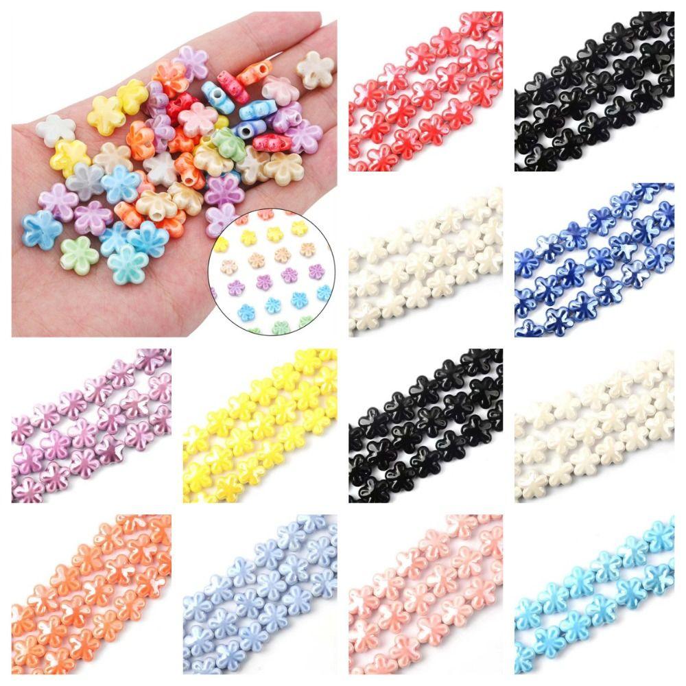 10pcs Ceramic Ceramic Spacer Loose Beads Fresh Color Jewelry Making Material Women