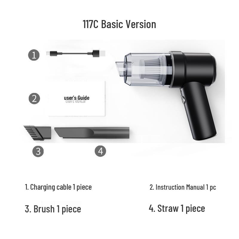 Portable Wireless Car Vacuum Cleaner - Handheld, High Suction for Home and Automotive Dust Removal