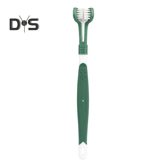 3-seitige Haustierzahnbürste zur Entfernung von Mundgeruch und Zahnstein, Hundezahnbürste, Katzenzahnpflege, Mundreinigungsbürste für Hunde und Katzen