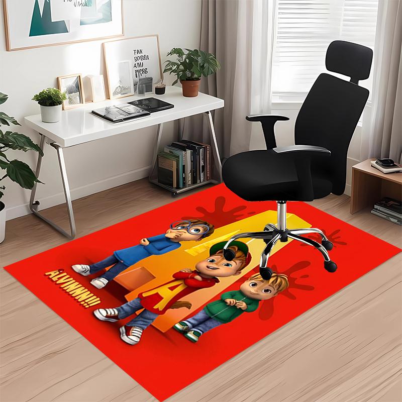 Tapete com Estampa de Alvin e os Esquilos para Cadeira de Escritório Sala de Estar Quarto Cozinha Decoração de Ambientes Presentes