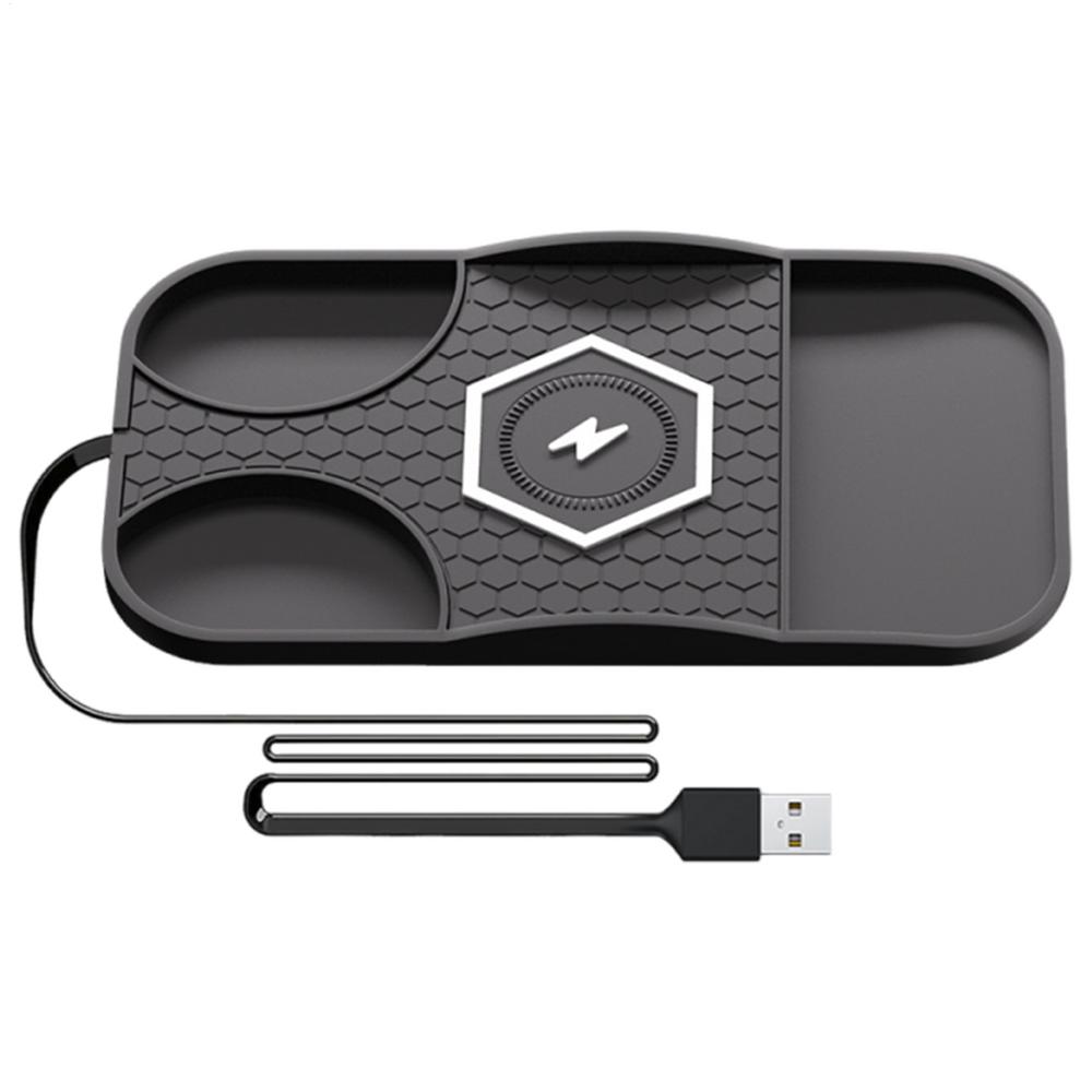 Wireless Car Charger Cordless Charging Pad Anti-Slip Phone Charger Non Slip Base Portable for Pickups Trucks Scooters Sedans