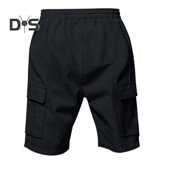 Pantaloni scurți de vară pentru bărbați, de culoare solidă, ocazional, în stil obișnuit, cu curele elastice, șnururi, respirabili