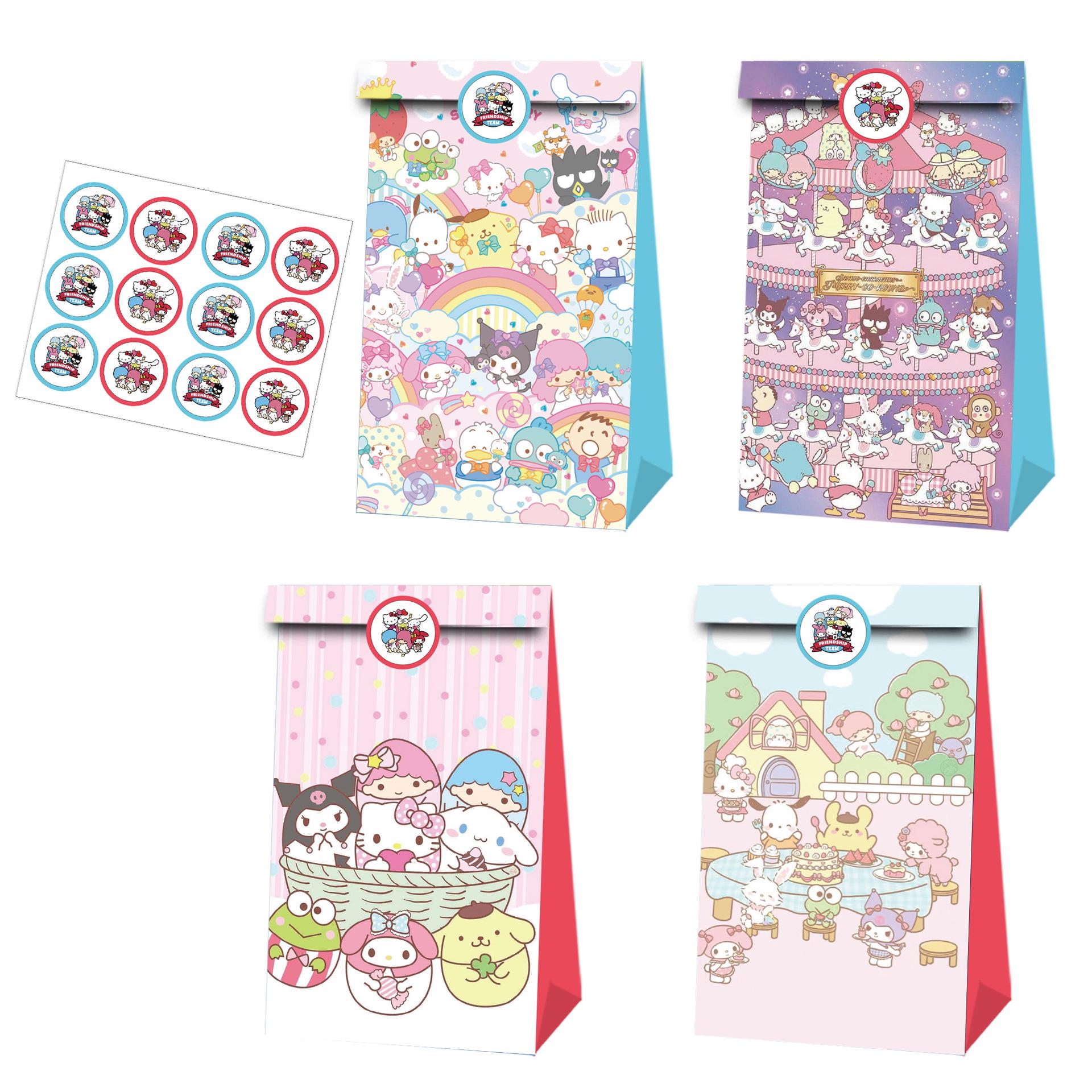 Подарочные пакеты в стиле Sanrio для дней рождений и праздников - Бумажная упаковка для конфет