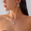 Seasonal Snowflake Earring And Necklace Set With Sparkling Accents For Men And Women