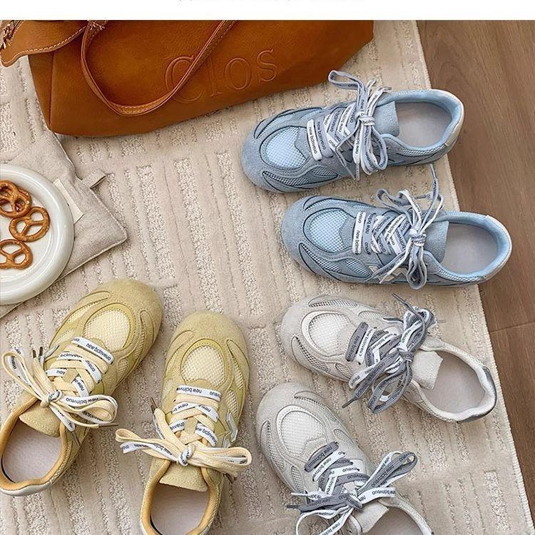 Flat-bottomed Retro German Training Shoes for Women's New Summer Breathable Thin Casual Versatile Mesh Shoes for Women