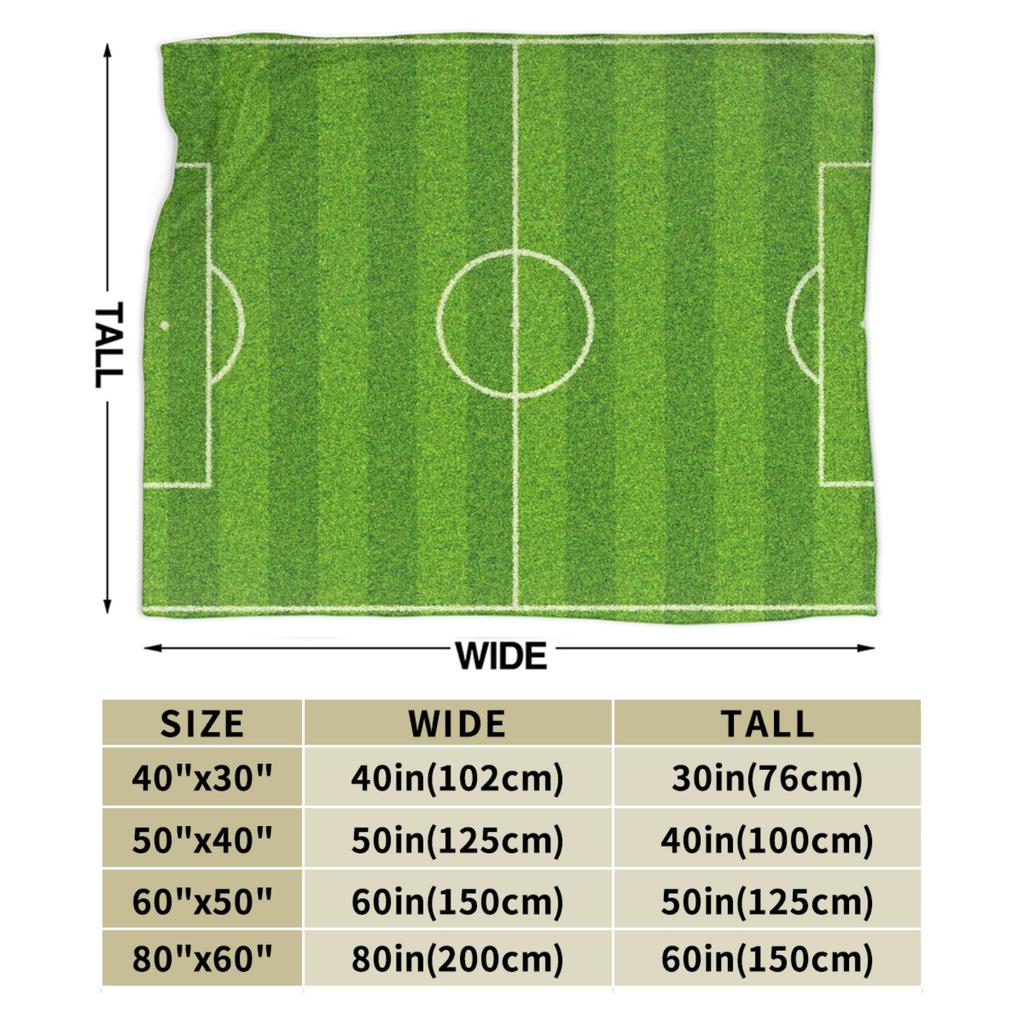Soccer Field White Line Grass Background Blanket Warm Soft Funny Plush Bedding Throws For Bedroom Flannel Bedspread Bed Cover