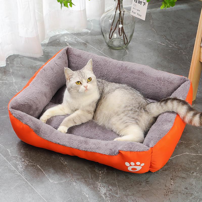 Colorful Winter Pet Bed for Dogs and Cats - Large Warm Sofa Cushion