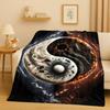 3D Yin Yang Chinese Tai Chi Eight Diagrams Natural Balance Art Flannel Blanket,Soft Plush Throw for Home Bedroom Bed Sofa Cover