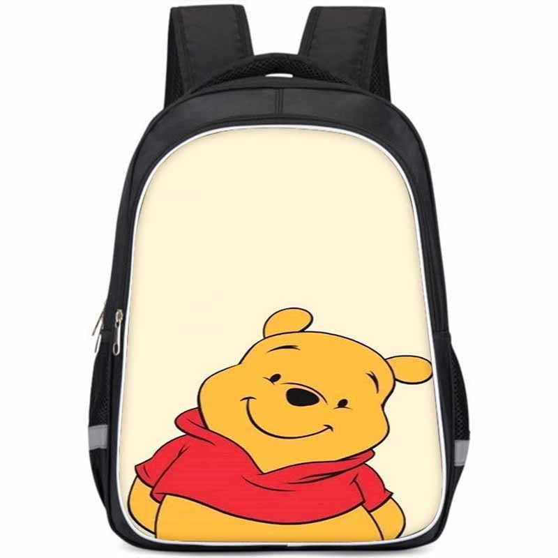 Winnie The Pooh Large Capacity Lightweight 3d School Backpack For Kids And Students Unisex Oxford Fabric