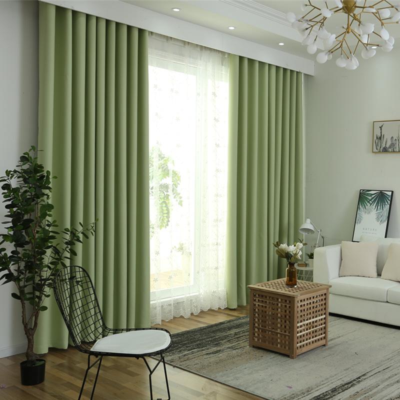 High Precision Solid Color Full Blackout Hotel School Engineering Finished Curtain Fabric